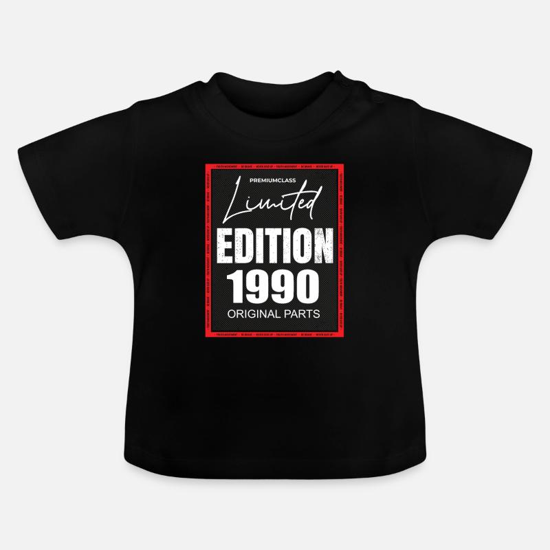 Édition limitée 1990 - T-shirt bio col rond Bébé - noir