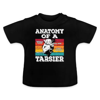 Niedliche Tarsier-Affenfamilie - Baby Bio-T-Shirt mit Rundhals - Schwarz - Vorne