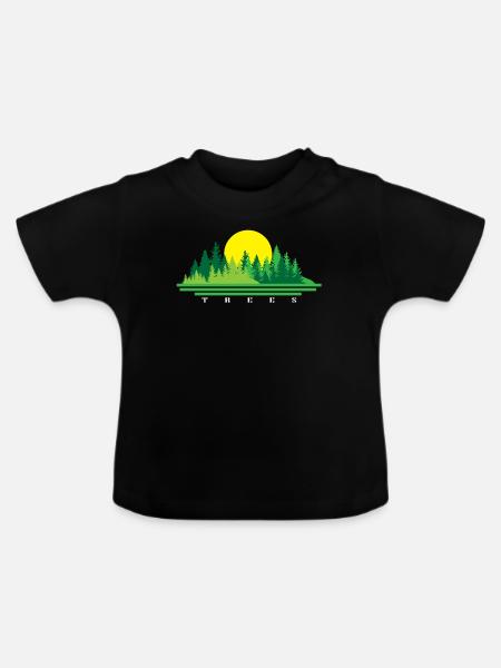 Baum - Baby Bio-T-Shirt mit Rundhals - Schwarz