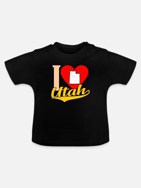 Ich Liebe Utah-geschenk - Baby Bio-T-Shirt mit Rundhals - Schwarz