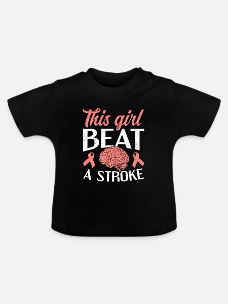 Dieses Mädchen schlug einen Schlaganfall-Schlaganfall-Überlebenden - Baby Bio-T-Shirt mit Rundhals - Schwarz