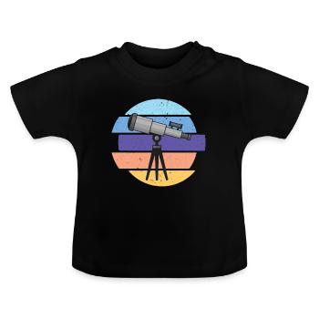 Télescope Astronome Galaxie Voie Lactée - T-shirt bio col rond Bébé - noir - Devant