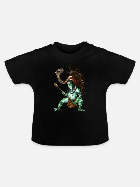 Aztekischer Kriegergott Cueyatl - Baby Bio-T-Shirt mit Rundhals - Schwarz