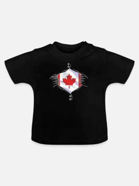 canadian flag proud - Baby Bio-T-Shirt mit Rundhals - Schwarz