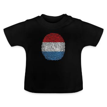 drapeau luxembourgeois fier - T-shirt bio col rond Bébé - noir - Devant