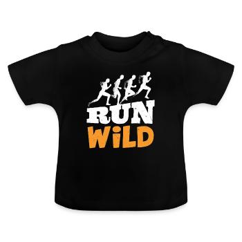 COURSE SAUVAGE Trailrunner Course de jogging - T-shirt bio col rond Bébé - noir - Devant