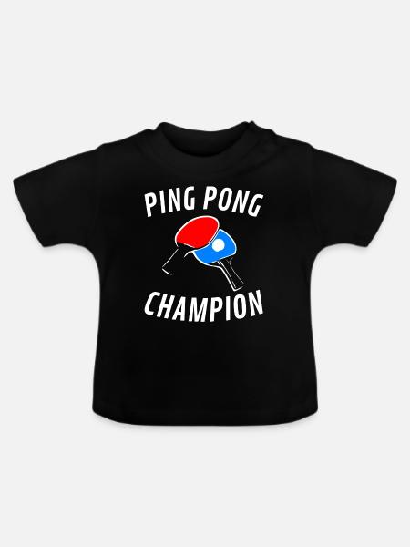 Tischtennismeister Ping-Pong - Baby Bio-T-Shirt mit Rundhals - Schwarz