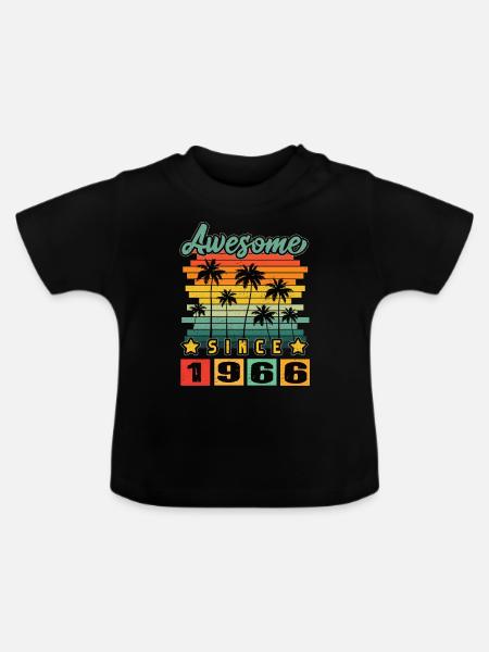 Awesome Since 1966 - Baby Bio-T-Shirt mit Rundhals - Schwarz