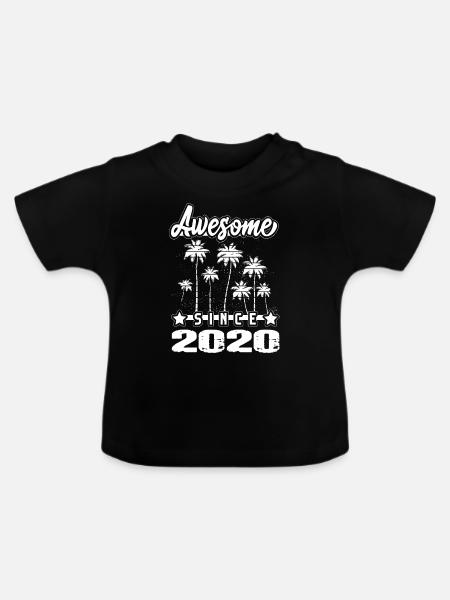 Awesome Since 2020 - Baby Bio-T-Shirt mit Rundhals - Schwarz