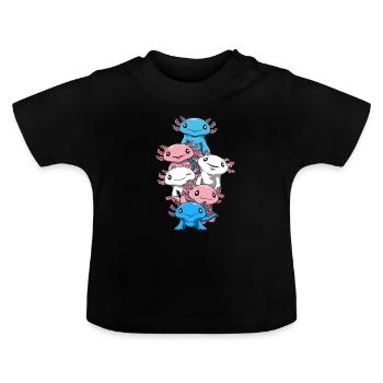 Axolotl Haufen Transgender - Lustige Transgender - Baby Bio-T-Shirt mit Rundhals - Schwarz - Vorne