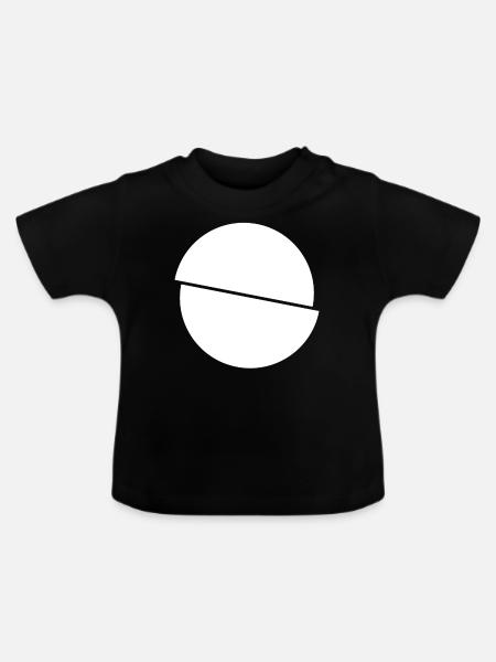 Halbe Kreise Weisses Design - Baby Bio-T-Shirt mit Rundhals - Schwarz