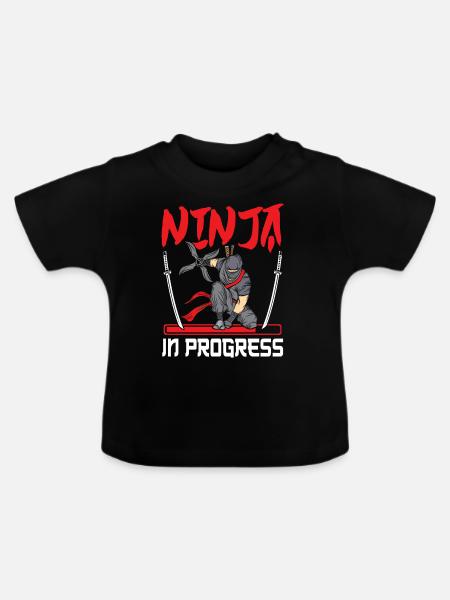Ninja - Baby Bio-T-Shirt mit Rundhals - Schwarz