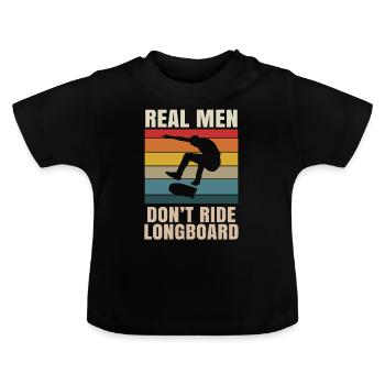 Skateboard Kickflip Geschenk Longboard Sk8er Sk8 - Baby Bio-T-Shirt mit Rundhals - Schwarz - Vorne