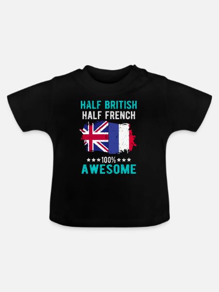 Halb Brite Halb Brite - Baby Bio-T-Shirt mit Rundhals - Schwarz