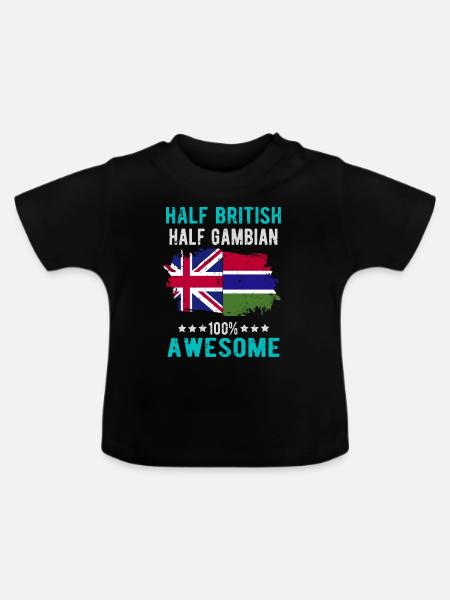 Halb Brite Halb Gambier - Baby Bio-T-Shirt mit Rundhals - Schwarz