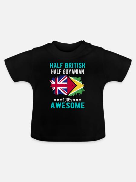 Halb Brite Halb Guyaner - Baby Bio-T-Shirt mit Rundhals - Schwarz