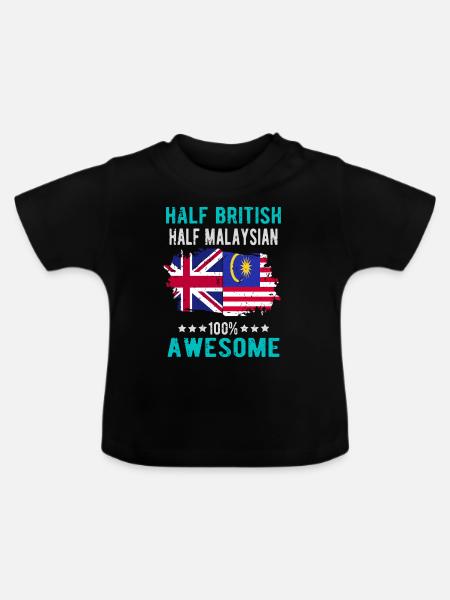 Halb Brite Halb Malaysier - Baby Bio-T-Shirt mit Rundhals - Schwarz