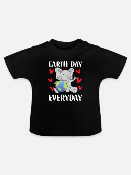 Earth Day Everyday - Baby Bio-T-Shirt mit Rundhals - Schwarz
