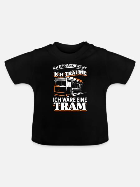Straßenbahn Straßenbahnfahrer Tram Trambahn - Baby Bio-T-Shirt mit Rundhals - Schwarz