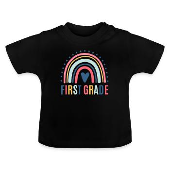 First grade teachers back to school - Baby Organic T-Shirt with Round Neck - black - Front