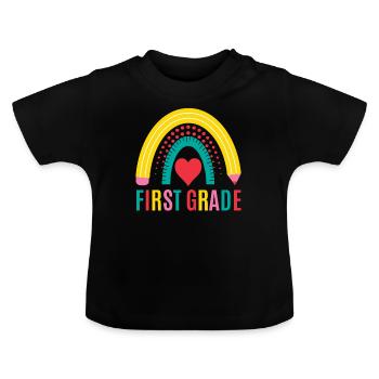 First grade teachers back to school - Baby Organic T-Shirt with Round Neck - black - Front