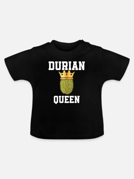 Durian Königin - Baby Bio-T-Shirt mit Rundhals - Schwarz