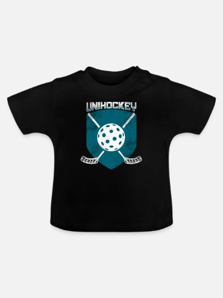 Unihockey - Baby Bio-T-Shirt mit Rundhals - Schwarz