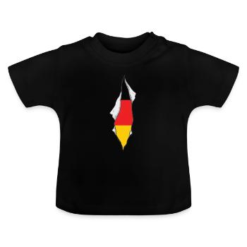 drapeau allemand fier anglais - T-shirt bio col rond Bébé - noir - Devant