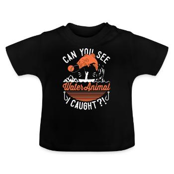 What a Fish - Baby Organic T-Shirt with Round Neck - black - Front