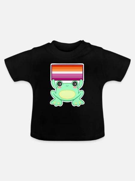 Froggy Lesbe - Baby Bio-T-Shirt mit Rundhals - Schwarz