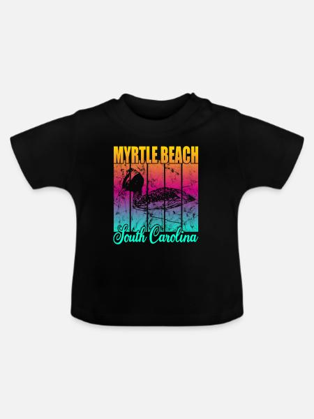 Myrtle Beach South Carolina - Baby Bio-T-Shirt mit Rundhals - Schwarz