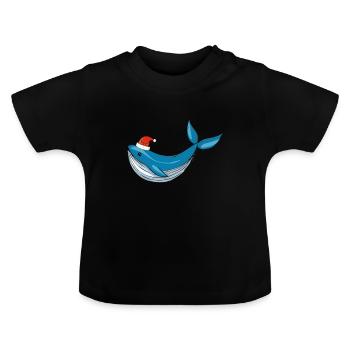 Vilaine baleine de Noël - T-shirt bio col rond Bébé - noir - Devant