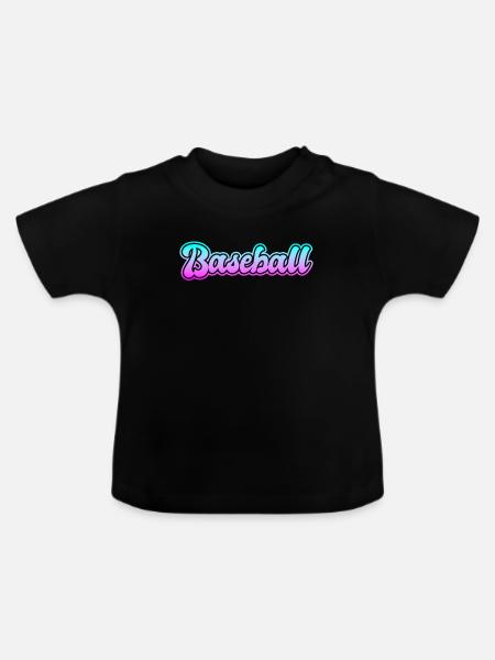 Baseball - Baby Bio-T-Shirt mit Rundhals - Schwarz