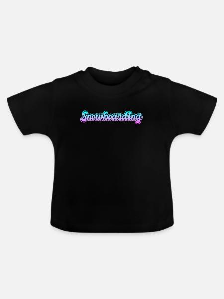 Snowboarding - Baby Bio-T-Shirt mit Rundhals - Schwarz