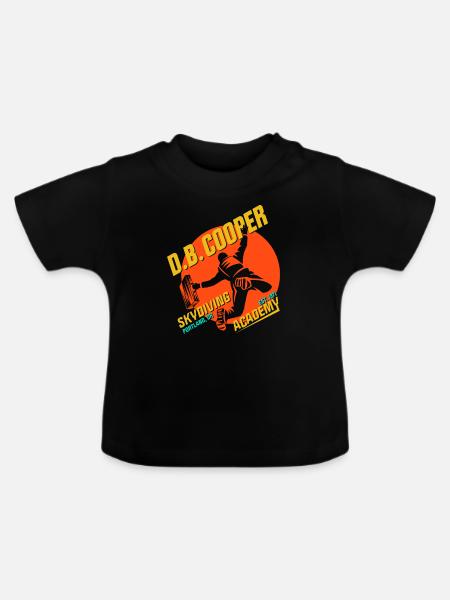 DB Cooper Fallschirmsprung-Akademie - Baby Bio-T-Shirt mit Rundhals - Schwarz