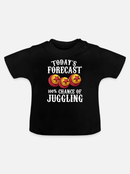 Jonglieren - Baby Bio-T-Shirt mit Rundhals - Schwarz