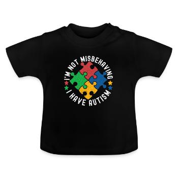 Autistic Autism Autistic - Baby Organic T-Shirt with Round Neck - black - Front
