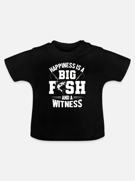 Slogan de pêche Angel Fish Gift - T-shirt bio col rond Bébé - noir