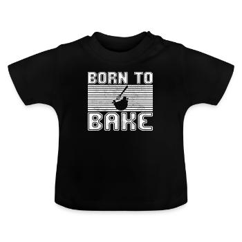 Bake - Baby Organic T-Shirt with Round Neck - black - Front