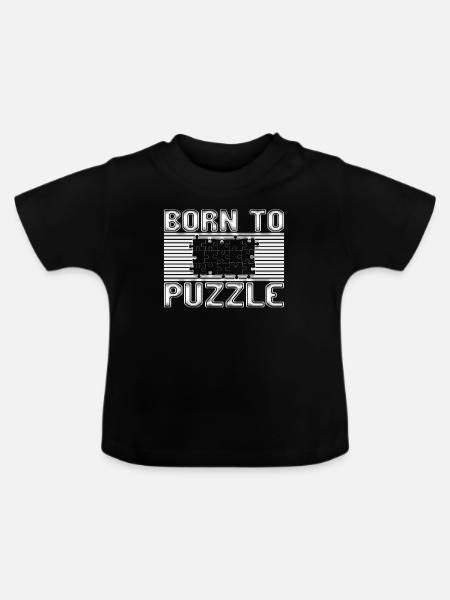 Puzzeln - Baby Bio-T-Shirt mit Rundhals - Schwarz