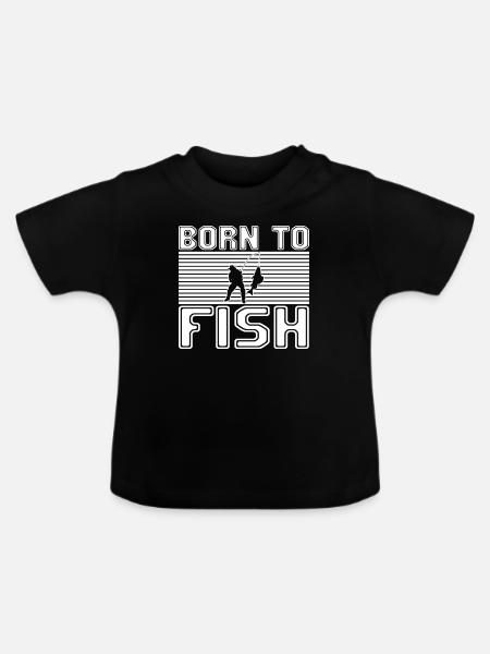 Angeln - Baby Bio-T-Shirt mit Rundhals - Schwarz