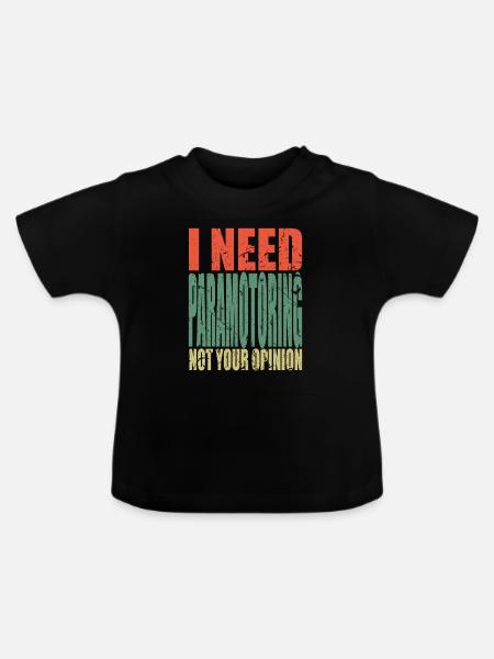 Paramotoring Spruch lustig - Baby Bio-T-Shirt mit Rundhals - Schwarz