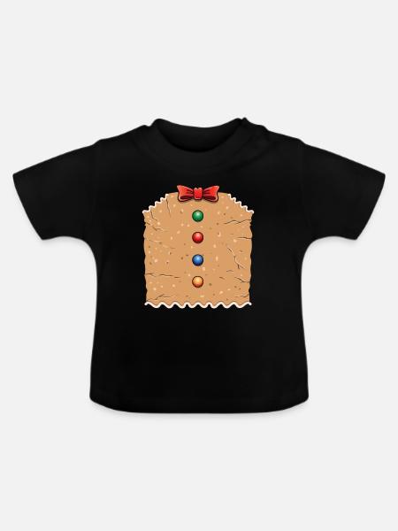 Lebkuchen Kostüm Halloween - Baby Bio-T-Shirt mit Rundhals - Schwarz