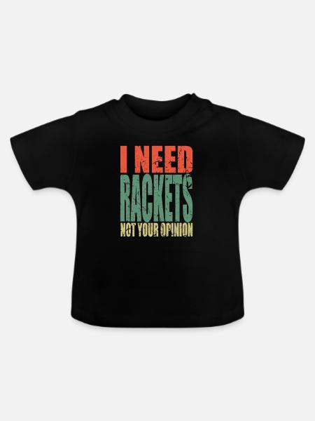 Rackets Spruch lustig - Baby Bio-T-Shirt mit Rundhals - Schwarz