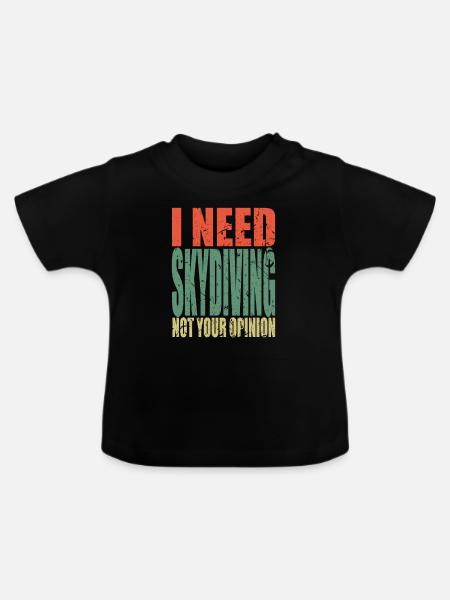 Skydiving Spruch lustig - Baby Bio-T-Shirt mit Rundhals - Schwarz