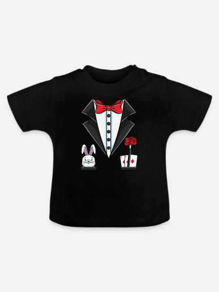 Magier-Kostüm Halloween - Baby Bio-T-Shirt mit Rundhals - Schwarz