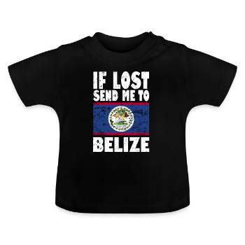 Belize Flagge Spruch - Baby Bio-T-Shirt mit Rundhals - Schwarz - Vorne