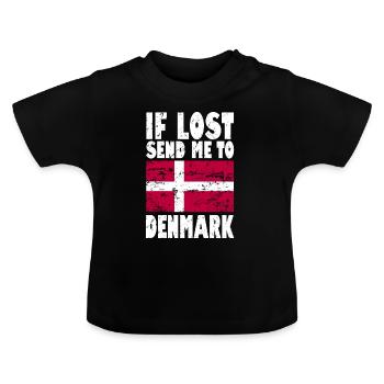 Dicton du drapeau du Danemark - T-shirt bio col rond Bébé - noir - Devant