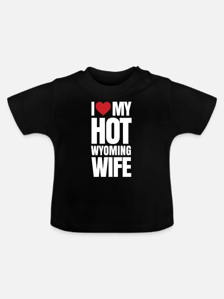 Wyoming ehefrau geschenk - Baby Bio-T-Shirt mit Rundhals - Schwarz