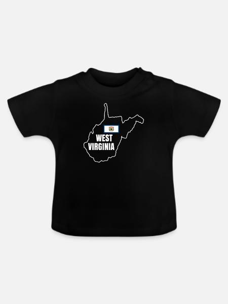West Virginia Pride Geschenk - Baby Bio-T-Shirt mit Rundhals - Schwarz